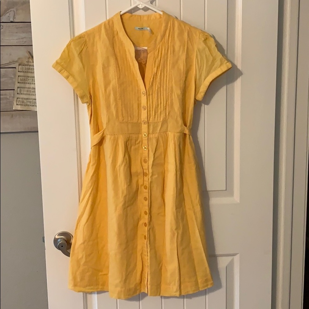 Urban outfitters yellow cotton shirt dress